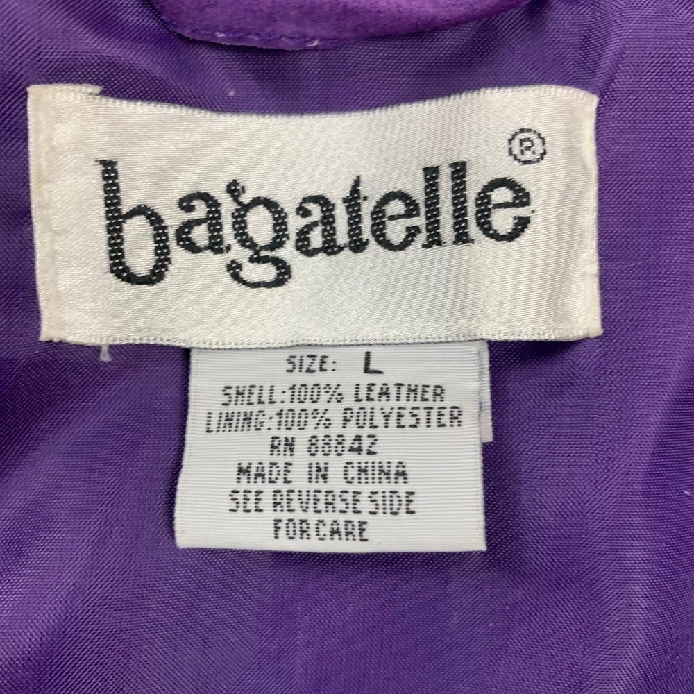 VTG Bagatelle Suede Shirt Womens Large Purple Genuine Leather Button Down Jacket - Picture 8 of 11